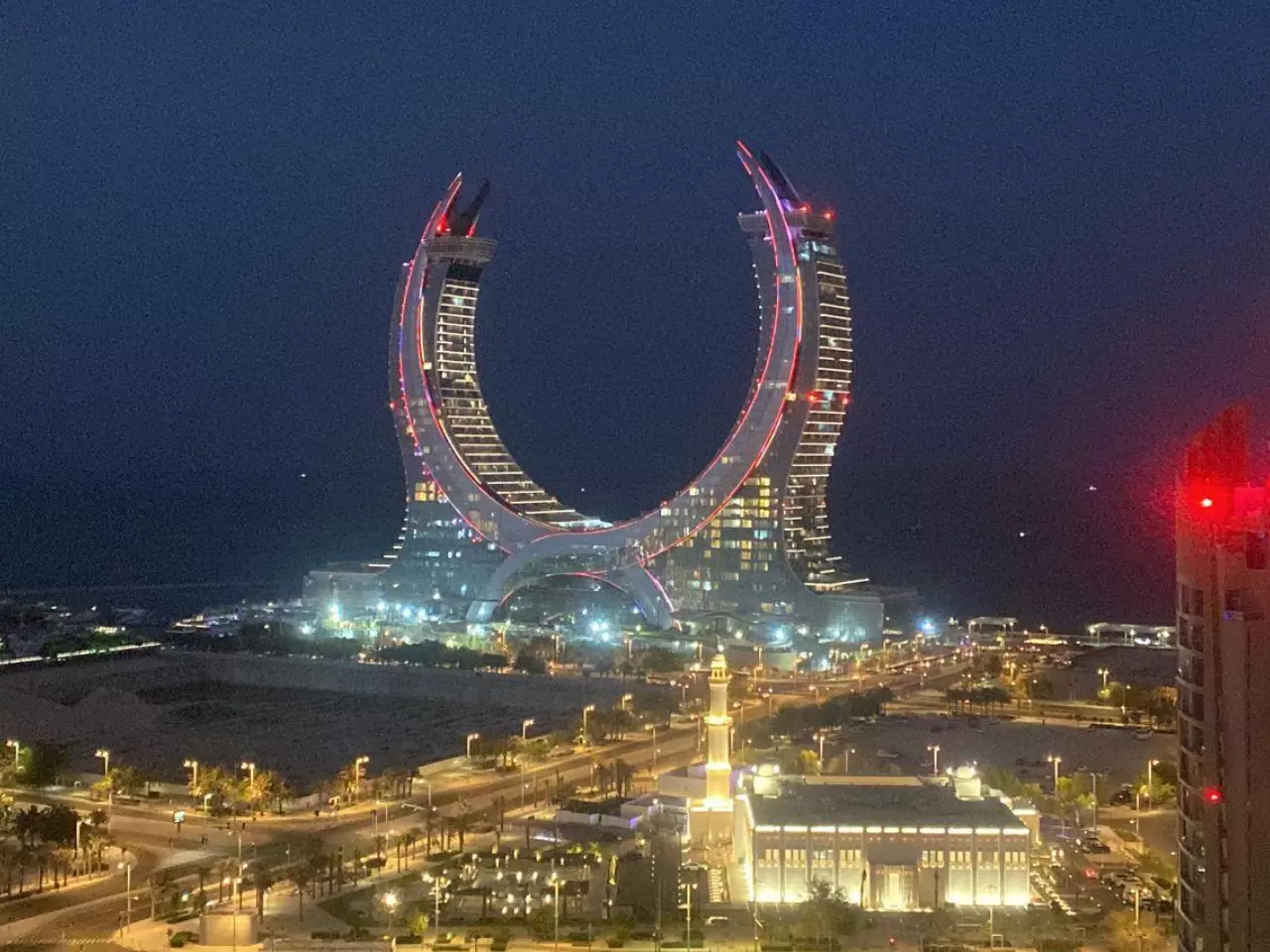 Qatar twin tower woodwork